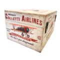 Caja de madera estilo vintage con motivos de aviación / Caixa de fusta estil vintage amb motius d'aviació