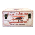 Caja de madera estilo vintage con motivos de aviación / Caixa de fusta estil vintage amb motius d'aviació